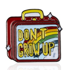 New Design Suitcase rainbow alloy painted oil small brooch badge lapel pins suitcase