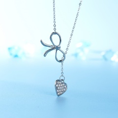 New Fashion 8 word Long Tassel Love Heart Pedant Necklace for Women Heart 2