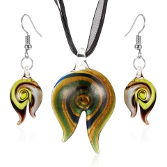 coloured glaze Necklace Earring Set C01