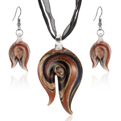 coloured glaze Necklace Earring Set E04