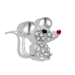 Rhinestone Mouse Brooches Cartoon Cute Animal Small Mouse Pin Brooch Classic Fashion Brooch for Women Men 2020 New Year's Gift Mouse 1