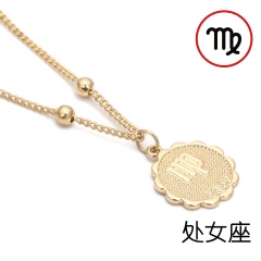 12 Zodiac Horoscope Crystal Constellation Gold Necklace Pendant Womens Jeweller cancer