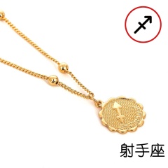 12 Zodiac Horoscope Crystal Constellation Gold Necklace Pendant Womens Jeweller sagittarius