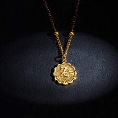 12 Zodiac Horoscope Crystal Constellation Gold Necklace Pendant Womens Jeweller magic Capricorn