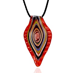 Fashion Lampwork Glass Leaf Pendant For Necklace Jewelry Family Summer Gift Hot Red