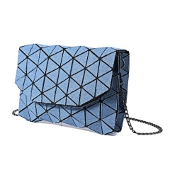 Geometry Denim Shoulder Bag Ladies Satchel Zipper Bag Messenger Crossbody Bag Women Fashion Coin Purse Sling Shopping Bag Wathet Blue