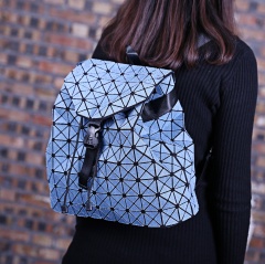 Geometry Folding Bag Travel School Bags Backpack Women Denim Girl High Students Bagpack Wathet Blue