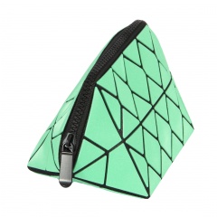 Geometric Ringer Triangle Makeup Bag Hand Bag 20.5*10.5*10.5cm Green
