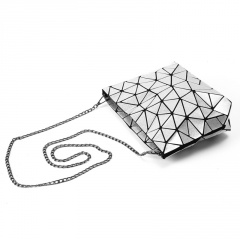 Silver Geometric Diamond Bag Folding Chain Women's Bag Shoulder Bag Crossbody Bag Silver