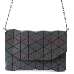 Geometric Ringer Chain Crossbody Bag Luminous Women Bag Folding Women Bag 26*17cm Rhombus