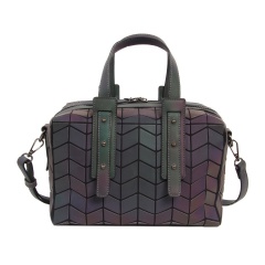 Geometric Diamond Color-changing Bag Single Shoulder Cross-body Luminous Pillow Bag Handbag 26*17*13cm Hexagon