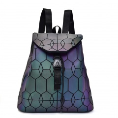 Geometric Ringer Backpack Glow-lit Backpack For Ladies 34*32.5*13.5cm Hexagon