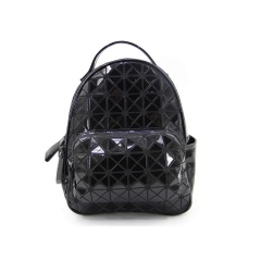 Geometric Ringer Backpack Storage Travel Student Backpack 26.5*22*10.5cm Black