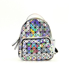 The Silver Geometric Diamond Backpack Holds The Traveling Student Backpack 27.5*21.5*11.5cm The triangle model
