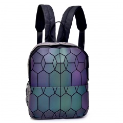 Geometric Ringer Backpack Storage Travel Student Backpack 23.5*11.5*29cm Hexagon