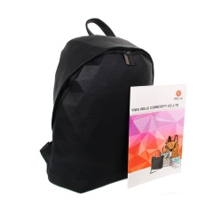 PU Leather Backstrap Student Backpack45*33*10cm Black