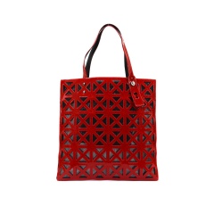 Rose-red Geometric Diamond Hollow-out Jelly Handbag 34*33m Rose-red