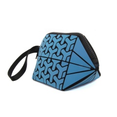 Geometric Diamond Folding Bag Cosmetic Storage Bag Hand Bag21*11*11cm wathet blue