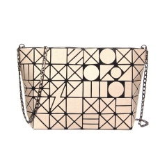 Geometric Ringer Chain Single Shoulder Bag Cross-body Bag 28*18*7.5cm Brown geometric