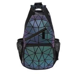 Geometric Diamond Noctilucent Color Change Backpack Shoulder Travel 17.5*5.5*31cm Scalene triangle