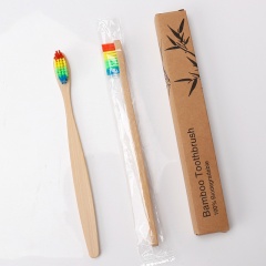 Mixed Color Bamboo Toothbrush Eco Friendly Wooden Tooth Brush Soft Bristle Tip Charcoal Adults Oral Care Toothbrush Rainbow Color
