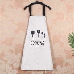 1Pc Striped Waterproof Polyester Apron Woman Adult Bibs Home Cooking Baking Coffee Shop Cleaning Aprons Kitchen Accessory Light Grey
