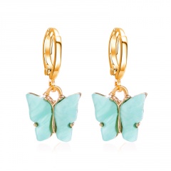 Boho Butterfly Acrylic Earrings Elegant Women Dangle Drop Earring Jewellery Gift Blue