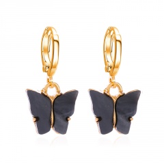 Boho Butterfly Acrylic Earrings Elegant Women Dangle Drop Earring Jewellery Gift Black