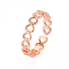 Fashion Hollow Heart Ring Open Band Women Finger Knuckle Jewelry Gifts Gold Heart