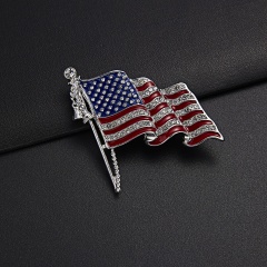 American Flag USA National Flag Star Lapel Pins Rhinestone Brooch Jewelry Gift American Flag Pin