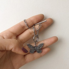 Fashion Stainless Steel Butterfly Charm Bracelet Women Silver Chain Bangle Gifts Butterfly Bracelet