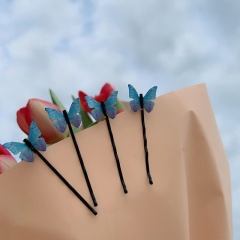 2020 Fashion Girl Butterfly Hair Clips Bridal Barrettes Hair Pins Accessories Blue