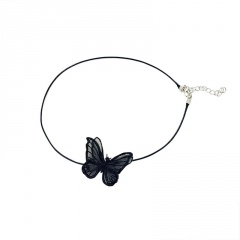 White Butterfly Necklace Pendant Clavicle Chain Sweet Women Girls Jewelry Charm Black