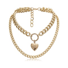 Fashion Photo Frame Memory Locket Pendant Necklace Choker Chain Women Gifts Gold