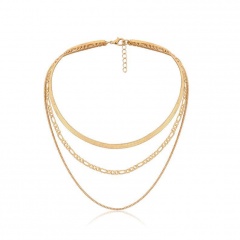Boho Multi-layer Gold Chain Necklace Women Fashion Bead Statement Choker Jewelry Gold