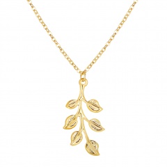 Charm Simple Leaf Gold Pendant Necklace Choker Clavicle Chain Women Jewelry Leaf