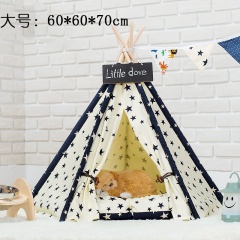 Star Print Canvas Kennel Cat Litter Pet Tent Removable And Washable Large