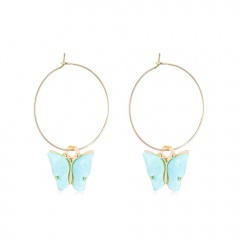 Fashion Butterfly Acrylic Insect Earrings Women Boho Dangle Drop Earring Cute Blue