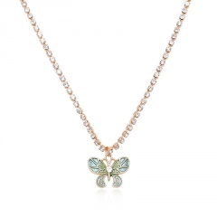 Fashion Butterfly Pendant Necklace Crystal Claw Chain Clavicle Choker Collar NEW Multi color
