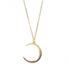Simple Moon Silver/Gold Pendant Necklace Choker Clavicle Chain Lady Jewelry Gift Gold