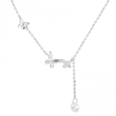 925 silver butterfly collarbone chain necklace Silver