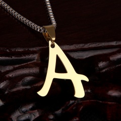 26 letter stainless steel number necklace A