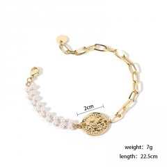 Pearl alloy bracelet Golden