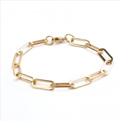 Geometric rectangular geometric chain bracelet Golden