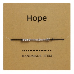 Morse code alphanumeric hand woven adjustable paper card bracelet Hope