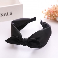 6 Colors Small Bowknot wide Headband Hair Accessories For Women's Fashion Jewelry Gift Black