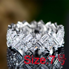 2020 Modern Fashion Women Ring Trend White AAA Crystal Zircon Engagement Design Rings for Women Wedding Jewelry Gift size 7