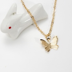 Simple Alloy Butterfly Pendant Necklace Jewelry Gift 1pc gold