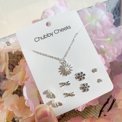 Necklace, Earrings, 5-Piece Paper Card Set Sun
