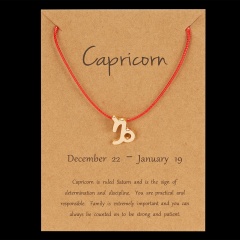 Red Rope Symbol Version Of The 12 Zodiac Braided Paper Card Bracelet Capricorn